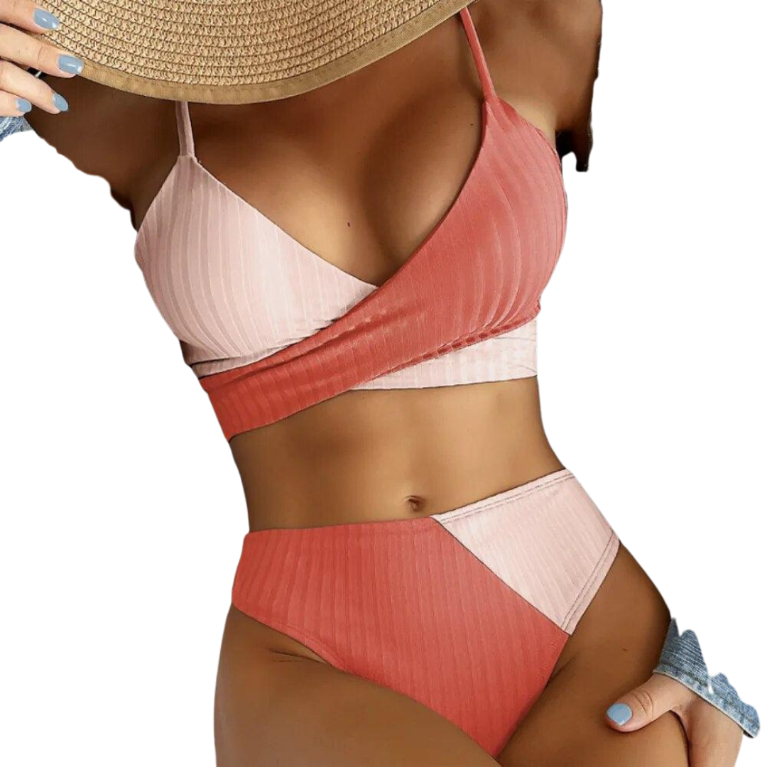 Mixed Material Bikini | Dwuczęściowy strój kąpielowy bikini z łączonych materiałów