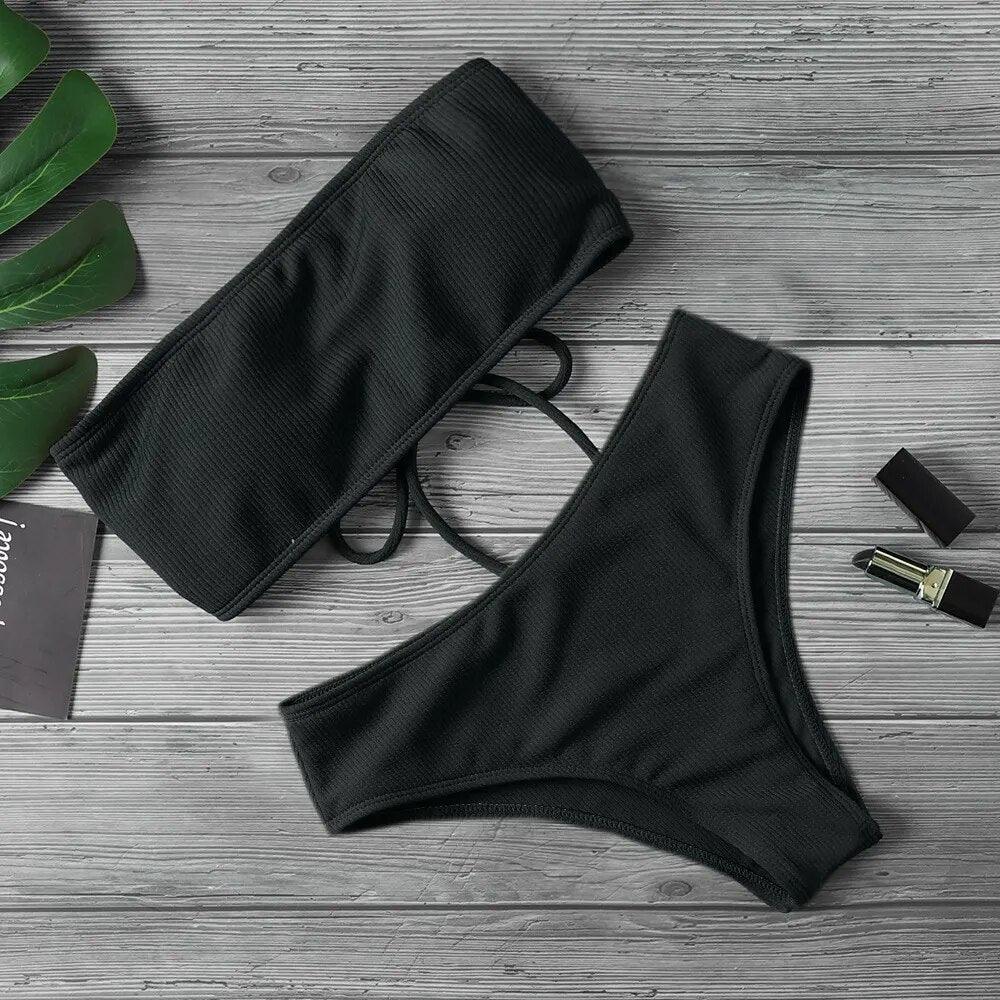 Strapless Chic | Dwuczęściowy strój kąpielowy bez ramiączek