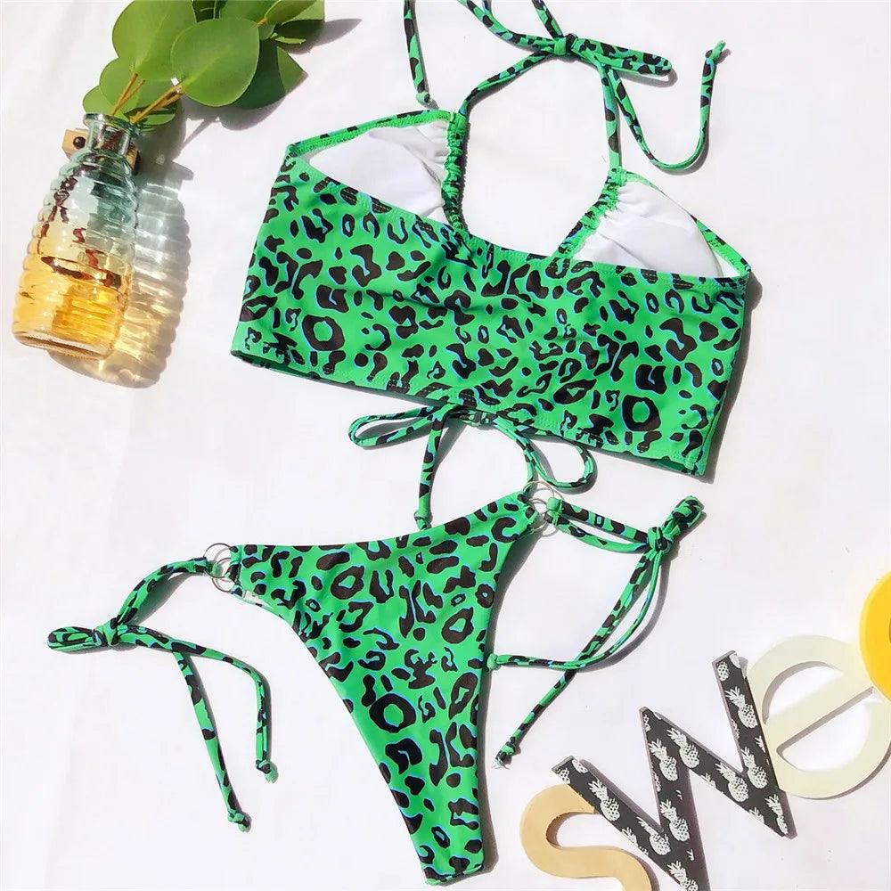 Leopard Chic | Dwuczęściowy strój kąpielowy w panterkę