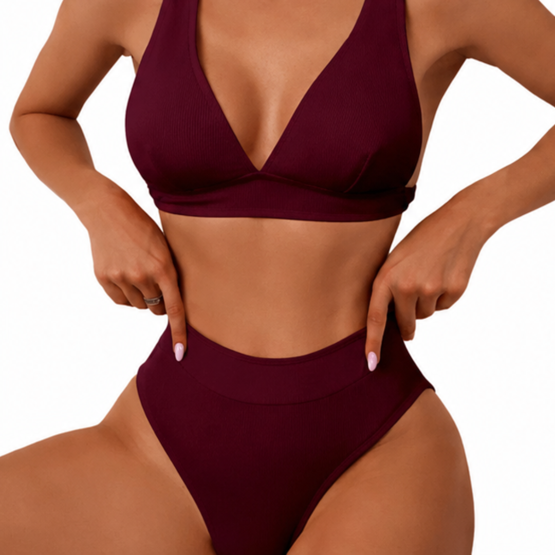 High Waist Beauty | Dwuczęściowy strój kąpielowy z wysokim stanem