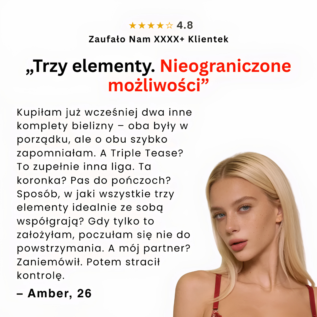 Triple Tease | Trzyelementowy komplet bielizny koronkowej