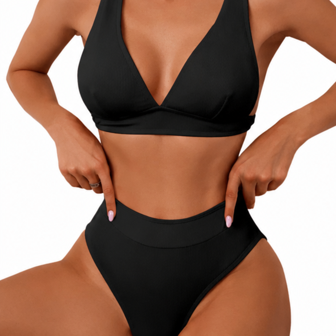 High Waist Beauty | Dwuczęściowy strój kąpielowy z wysokim stanem