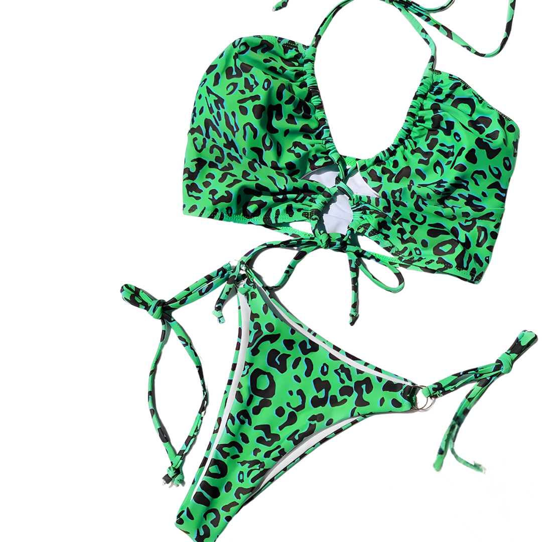 Leopard Chic | Dwuczęściowy strój kąpielowy w panterkę