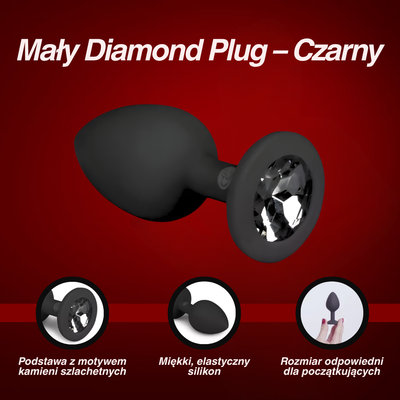 Naughty Vice| Mały Diamond Plug – Czarny