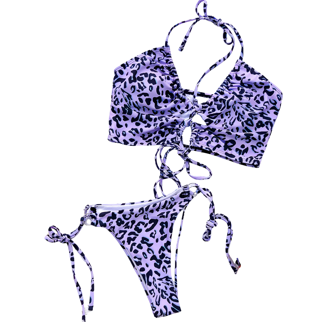 Leopard Chic | Dwuczęściowy strój kąpielowy w panterkę