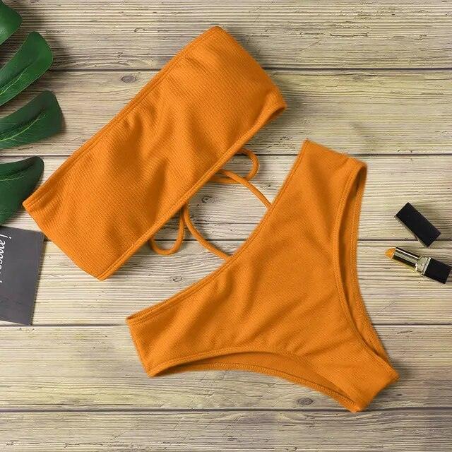 Strapless Chic | Dwuczęściowy strój kąpielowy bez ramiączek