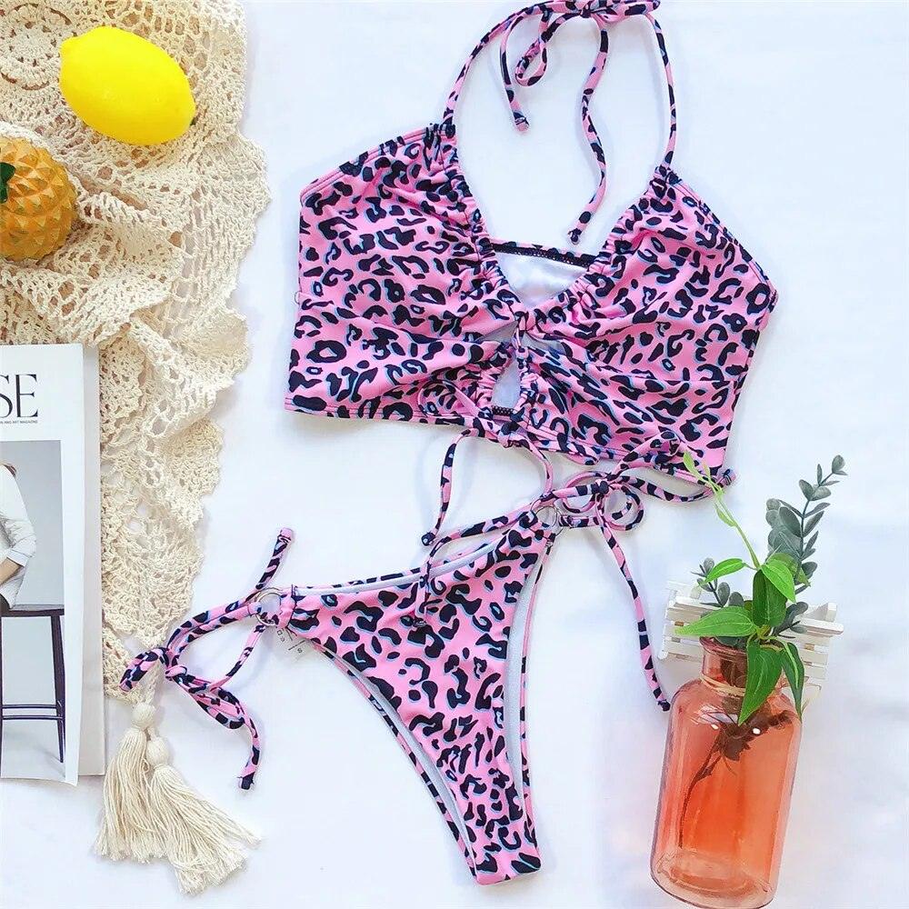 Leopard Chic | Dwuczęściowy strój kąpielowy w panterkę