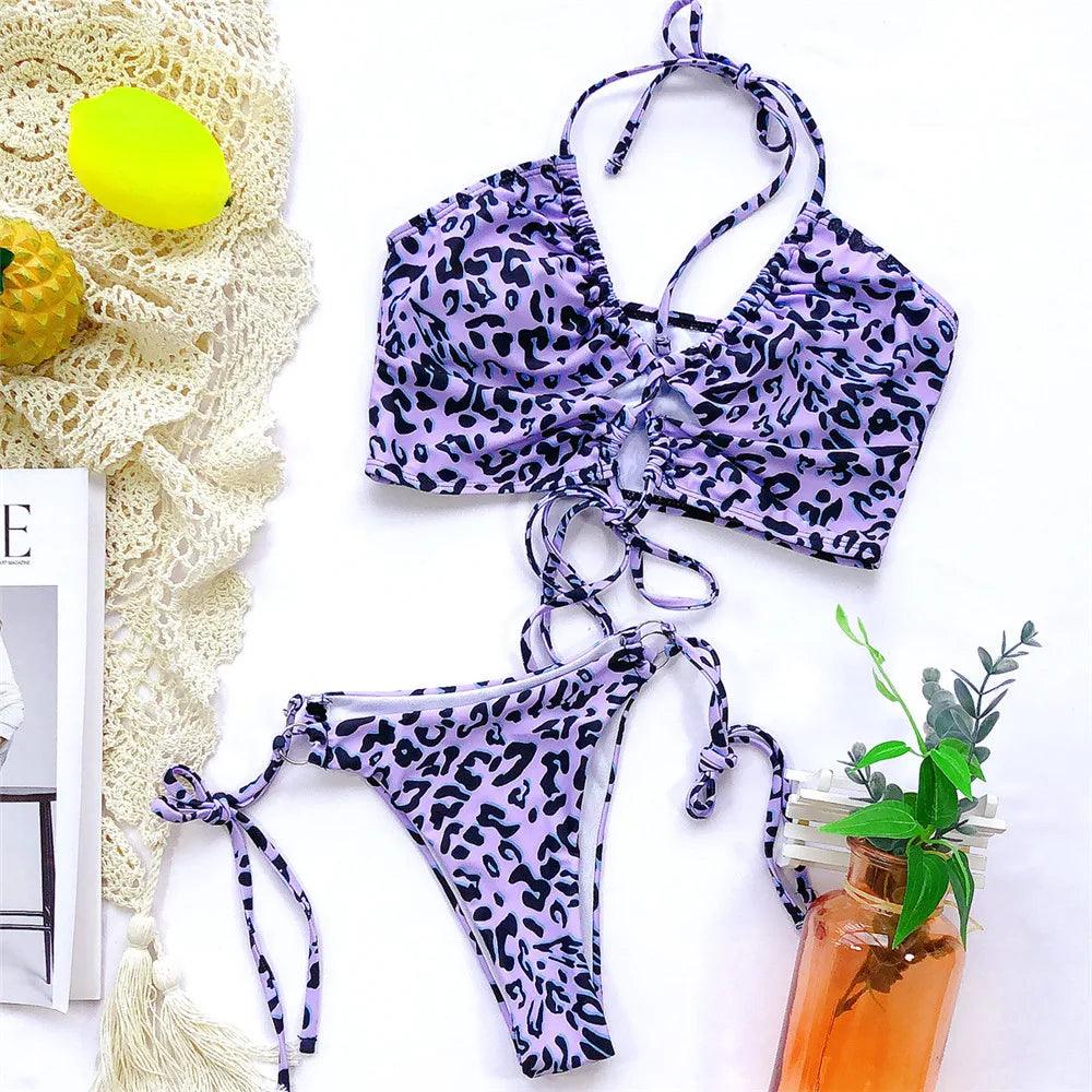Leopard Chic | Dwuczęściowy strój kąpielowy w panterkę