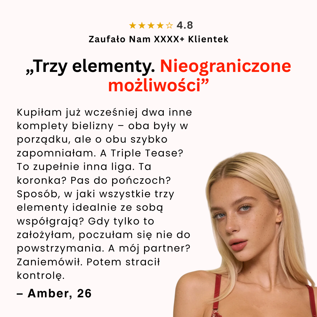 Triple Tease | Trzyelementowy komplet bielizny koronkowej